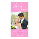 PINK INITIAL SCRIPT WEDDING THANK YOU PHOTO CARD