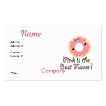 Pink is Best Flavour Pink Frosted Doughnut Business Cards