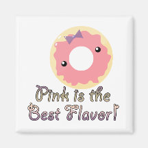 Pink is Best Flavour Pink Frosted Doughnut Refrigerator Magnets
