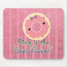 Pink is Best Flavour Pink Frosted Doughnut Mousemat