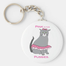 Pink Is for Pussies Keychain