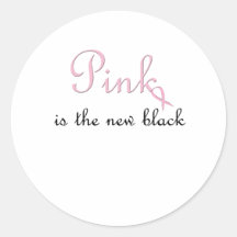 pink is the new black round sticker