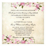 Pink Japanese Cherry Blossoms Wedding Personalised Invite