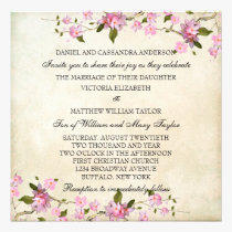 Pink Japanese Cherry Blossoms Wedding invitations