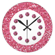 Pink Jewel Bling Wall Clock