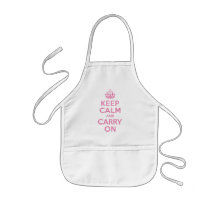 Pink Keep Calm And Carry On Apron