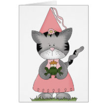 Pink Kitty Princess Greeting Cards