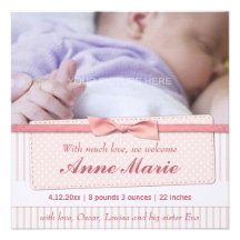 Pink Lace Custom Announcement