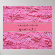 Pink lace wedding favours poster