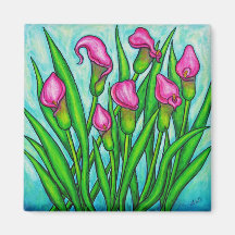 Pink Ladies - Calla Lily  Floral Magnet