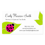 Pink Ladybug Mummy Cards, Horizontal Business Card Templates