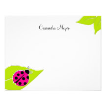 Pink Ladybug Personalised Stationery Personalised Invitation