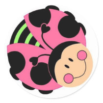 Pink Ladybug Sticker stickers