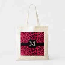 Pink Leopard Monogram Tote Bag