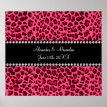Pink leopard print wedding favors