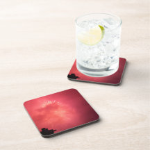 Pink Lights In The Sky Beverage Coaster