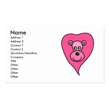 Pink Lion Cartoon Business Card