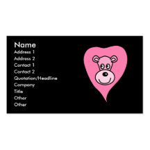 Pink Lion Cartoon Business Card Template