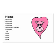 Pink Lion Cartoon Business Card Template