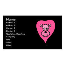 Pink Lion Cartoon Business Card Templates