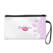 pink lips bachelorettes party bridal bridesmaids wristlet clutch