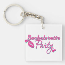 pink lips cherries bachelorette party bridal key chains