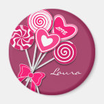 Pink lollipop  magnet