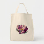 Pink Lotus Blossom Canvas Bag