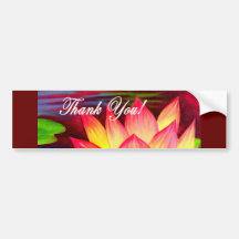 Pink Lotus Water Lily Flower Thank You - Multi Bumper Sticker