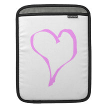 Pink love heart on white. sleeves for iPads
