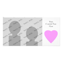 Pink love heart on white. personalized photo card