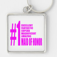 Pink Maids of Honour : Number One Maid of Honour Key Chains