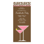Pink Martini and Brown Zebra Pattern Invite