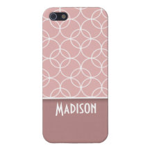 Pink; Mauve Circles iPhone 5 Cases