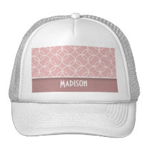 Pink; Mauve Circles Mesh Hats