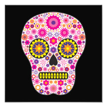 Pink Mexican Sugar Skull Photographic Print