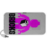 Pink Minifig with BRICKS slogan speakers
