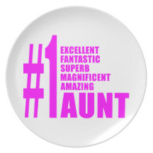 Pink Modern #1 Aunts : Number One Aunt Dinner Plates