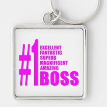 Pink Modern Bosses : Number One Boss Keychain