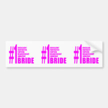 Pink Modern Brides : Number One Bride Bumper Sticker
