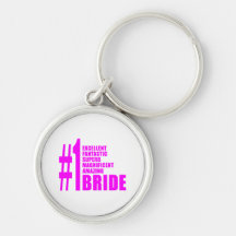 Pink Modern Brides : Number One Bride Key Chain