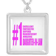 Pink Modern Daughters in Law : Number One Daughter Necklace