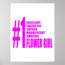 Pink Modern Flower Girls : Number One Flower Girl Posters