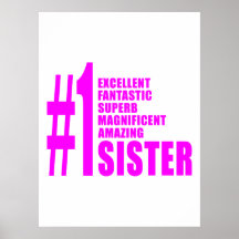 Pink Modern Sisters : Number One Sister Print