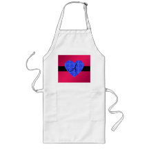 Pink monogram blue roses aprons