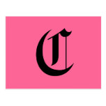 Pink Monogram C Post Cards