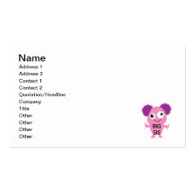 Pink Monster Big Sister Business Card