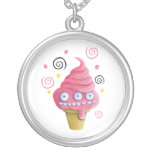 Pink Monster Ice Cream Cone Pendant