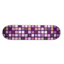Pink Mosaic pattern Skateboard Deck