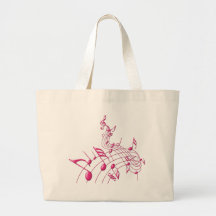 PINK MUSIC NOTES CANVAS BAGS